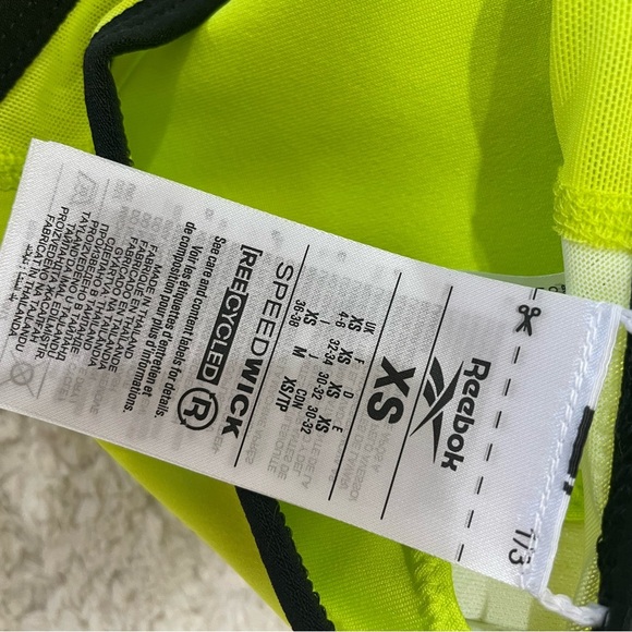 NWT Reebok Women's Lux Vector Racer Sports Bra Acid Yellow Size XS - Picture 12 of 12